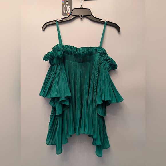 Endless Rose Tops - Endless Rose Emerald Pleated Camisole